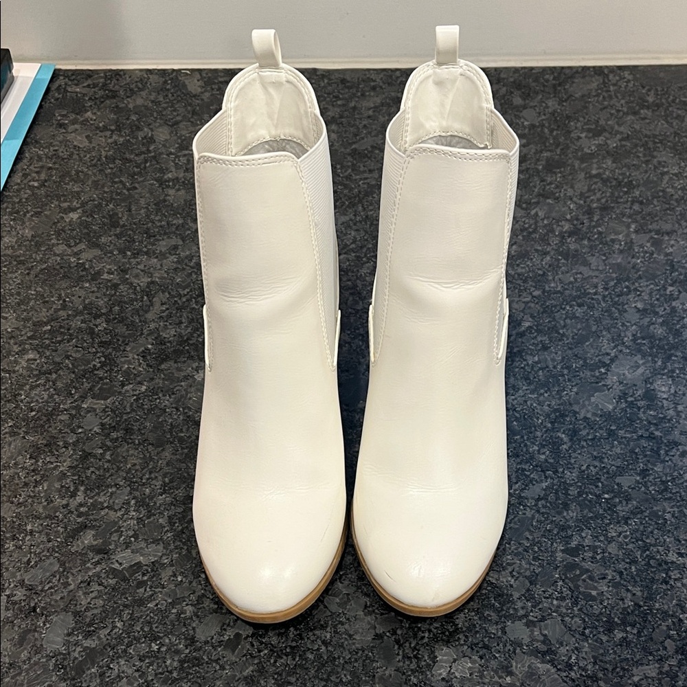 Forever 21 Sleek White Ankle Booties